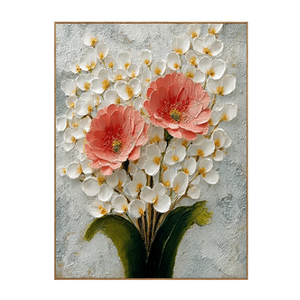 Coral Blossom Floral Wall Art | OILDECO