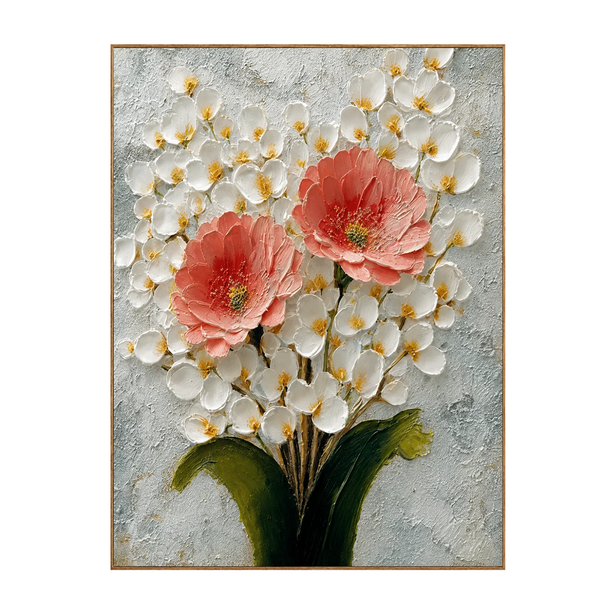 Coral Blossom Floral Wall Art