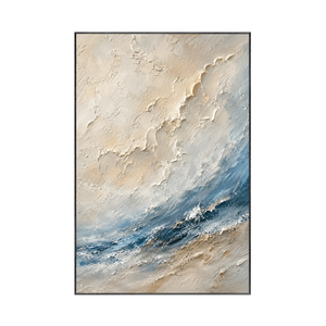 Ivory Wave Seascape Wall Art | Oildeco