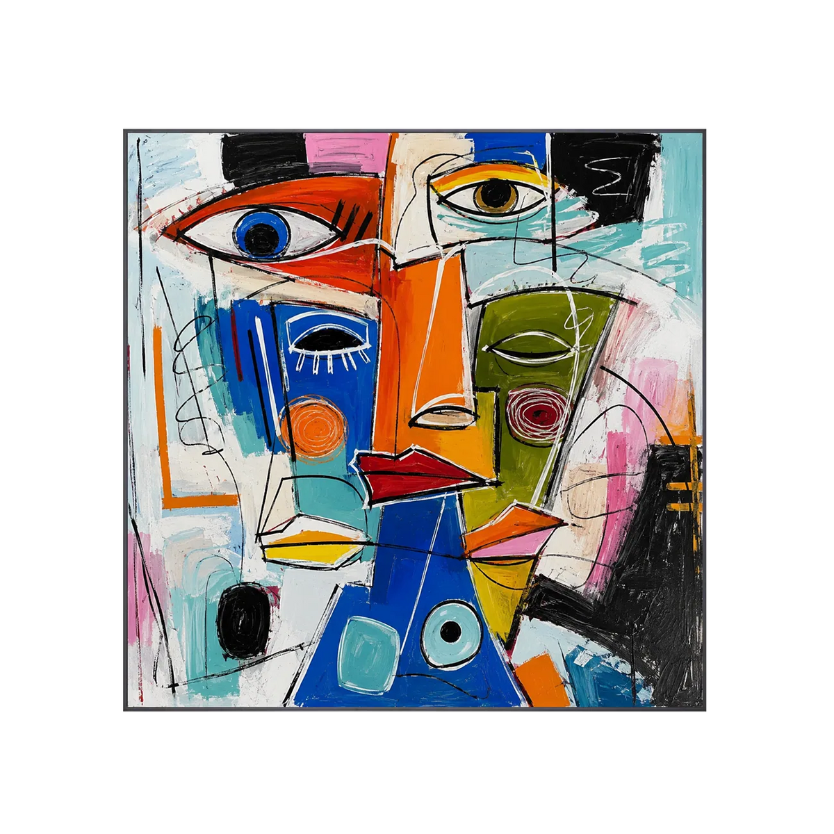 Cubist Faces Abstract Wall Art