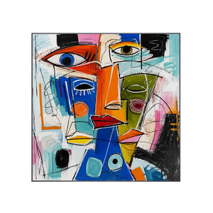 Cubist Faces Abstract Wall Art | Oildeco