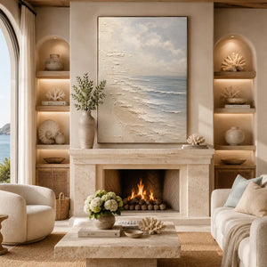 Quiet Shore Seascape Wall Art room scene 2 | Oildeco