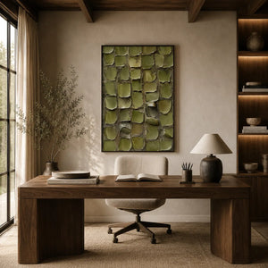 Olive Tile Textured Wall Art room scene 5 | Oildeco