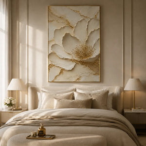 Gilded Blossom Relief Wall Art artwork view | Oildeco