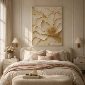 Gilded Blossom Relief Wall Art room scene 3 | Oildeco