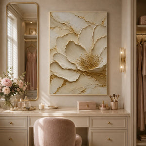 Gilded Blossom Relief Wall Art room scene 4 | Oildeco