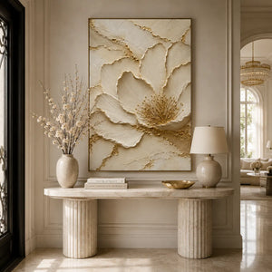 Gilded Blossom Relief Wall Art room scene 5 | Oildeco
