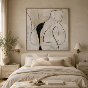 Contour Figure Abstract Wall Art room scene 2 | Oildeco