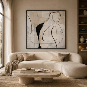 Contour Figure Abstract Wall Art room scene 4 | Oildeco
