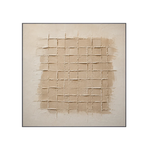 Linen Grid Relief Wall Art | Oildeco