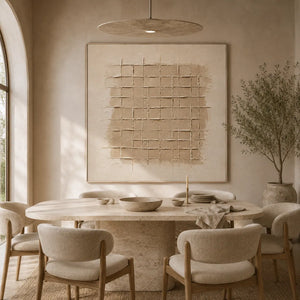 Linen Grid Relief Wall Art artwork view | Oildeco