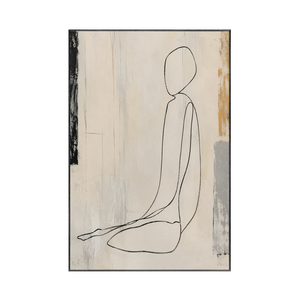 Seated Line Figure Wall Art | Oildeco