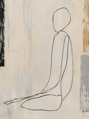Seated Line Figure Wall Art room scene 1 | Oildeco
