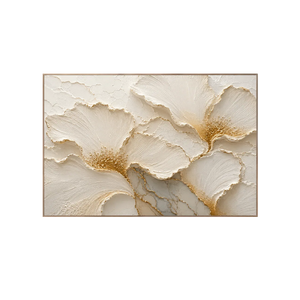 Ivory Petal Relief Wall Art | Oildeco