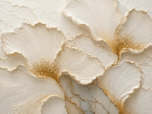 Ivory Petal Relief Wall Art room scene 2 | Oildeco