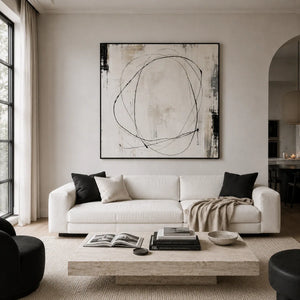 Orbit Line Abstract Wall Art room scene 3 | Oildeco
