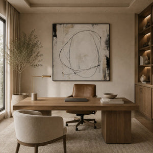 Orbit Line Abstract Wall Art room scene 5 | Oildeco