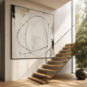 Orbit Line Abstract Wall Art room scene 6 | Oildeco