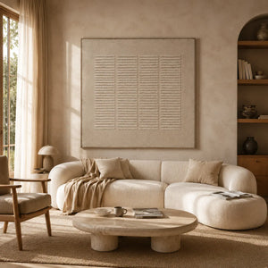 Linen Shutter Textured Wall Art room scene 2 | OILDECO