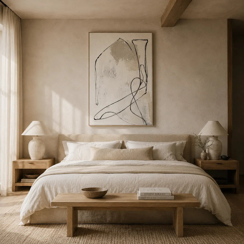 Quiet Contour Abstract Wall Art room scene 2 | OILDECO