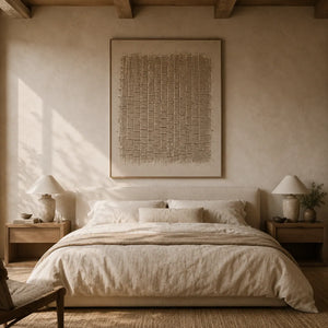 Woven Linen Textured Wall Art room scene 3 | OILDECO