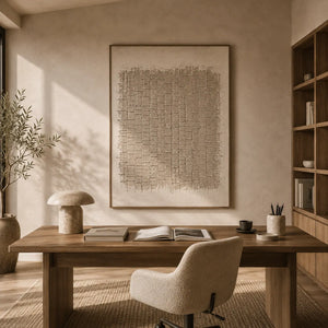 Woven Linen Textured Wall Art room scene 6 | OILDECO
