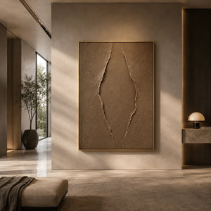 Clay Rift Textured Wall Art styled in a modern living room | Oildeco