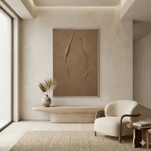 Clay Rift Textured Wall Art styled in a modern living room | Oildeco