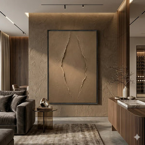 Clay Rift Textured Wall Art displayed in a collected studio setting | Oildeco