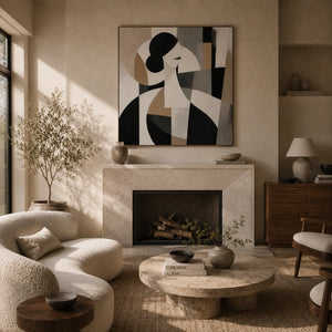 Monochrome Muse Figure Wall Art room scene 4 | OILDECO