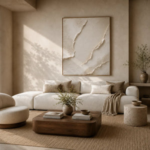 Quiet Plaster Textured Wall Art room scene 4 | Oildeco
