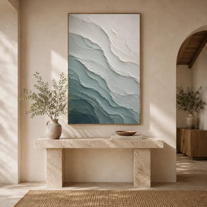 Aqua Ridge Textured Wall Art room scene 3 | Oildeco