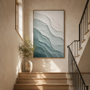 Aqua Ridge Textured Wall Art room scene 5 | Oildeco