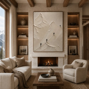 Quiet Summit Textured Wall Art room scene 3 | Oildeco