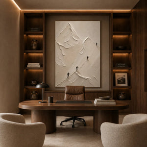 Quiet Summit Textured Wall Art room scene 6 | Oildeco