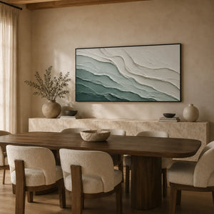 Teal Current Textured Wall Art room scene 5 | Oildeco