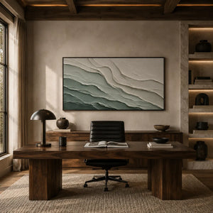 Teal Current Textured Wall Art room scene 6 | Oildeco