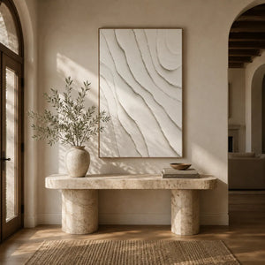 Ivory Flow Textured Wall Art room scene 2 | Oildeco