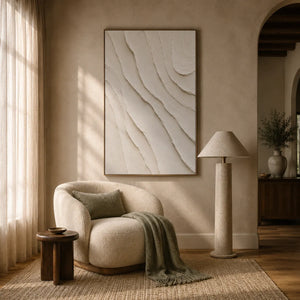 Ivory Flow Textured Wall Art room scene 3 | Oildeco