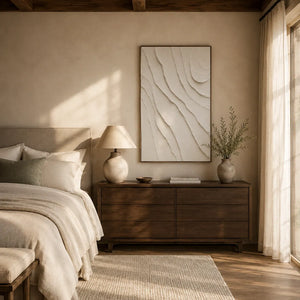 Ivory Flow Textured Wall Art room scene 4 | Oildeco