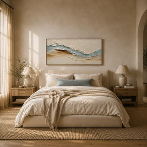 Sandy Tide Textured Wall Art room scene 4 | Oildeco