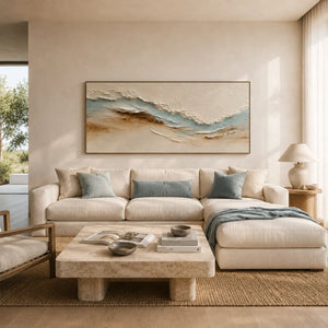 Sandy Tide Textured Wall Art room scene 5 | Oildeco