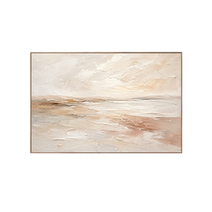 Pale Sandbar Seascape Wall Art | Oildeco