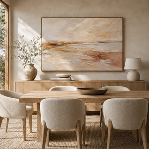Pale Sandbar Seascape Wall Art room scene 5 | Oildeco