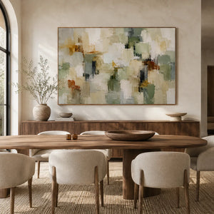 Sage Patch Abstract Wall Art room scene 3 | Oildeco