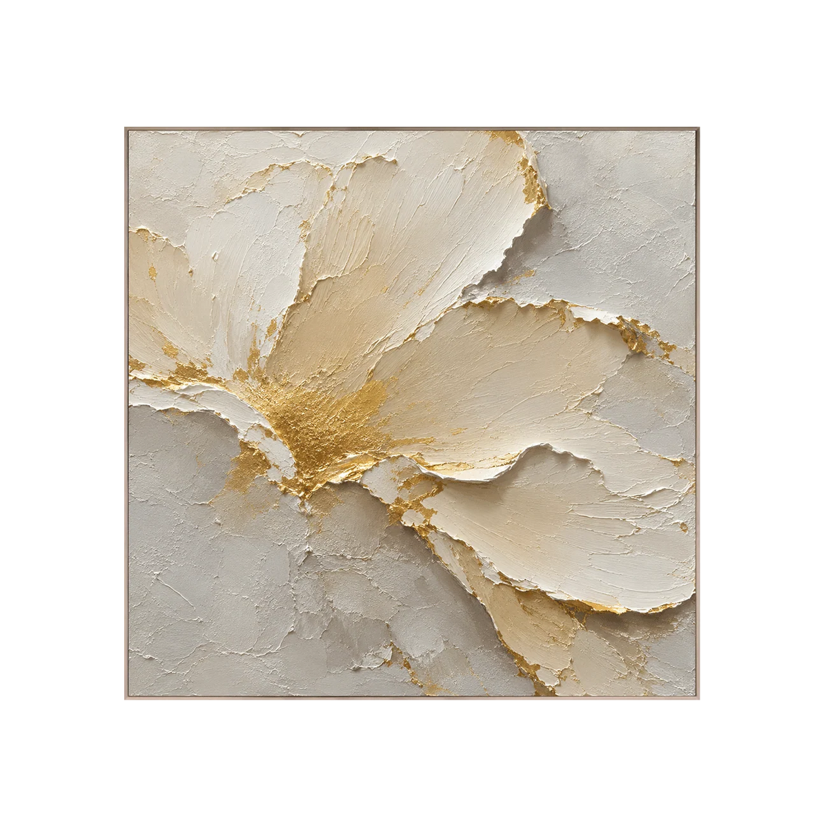 Gilded Petal Relief Wall Art