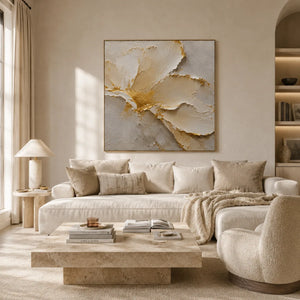 Gilded Petal Relief Wall Art room scene 3 | Oildeco