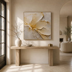 Gilded Petal Relief Wall Art room scene 4 | Oildeco