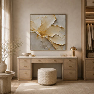 Gilded Petal Relief Wall Art room scene 6 | Oildeco