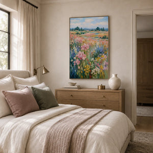 Meadow Glow Floral Wall Art room scene 3 | Oildeco